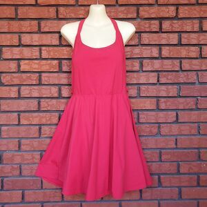 Halara Cut Out Pocket 2-in-1 Exercise Plus Size Dress Easy Peezy 1X Salsa Red